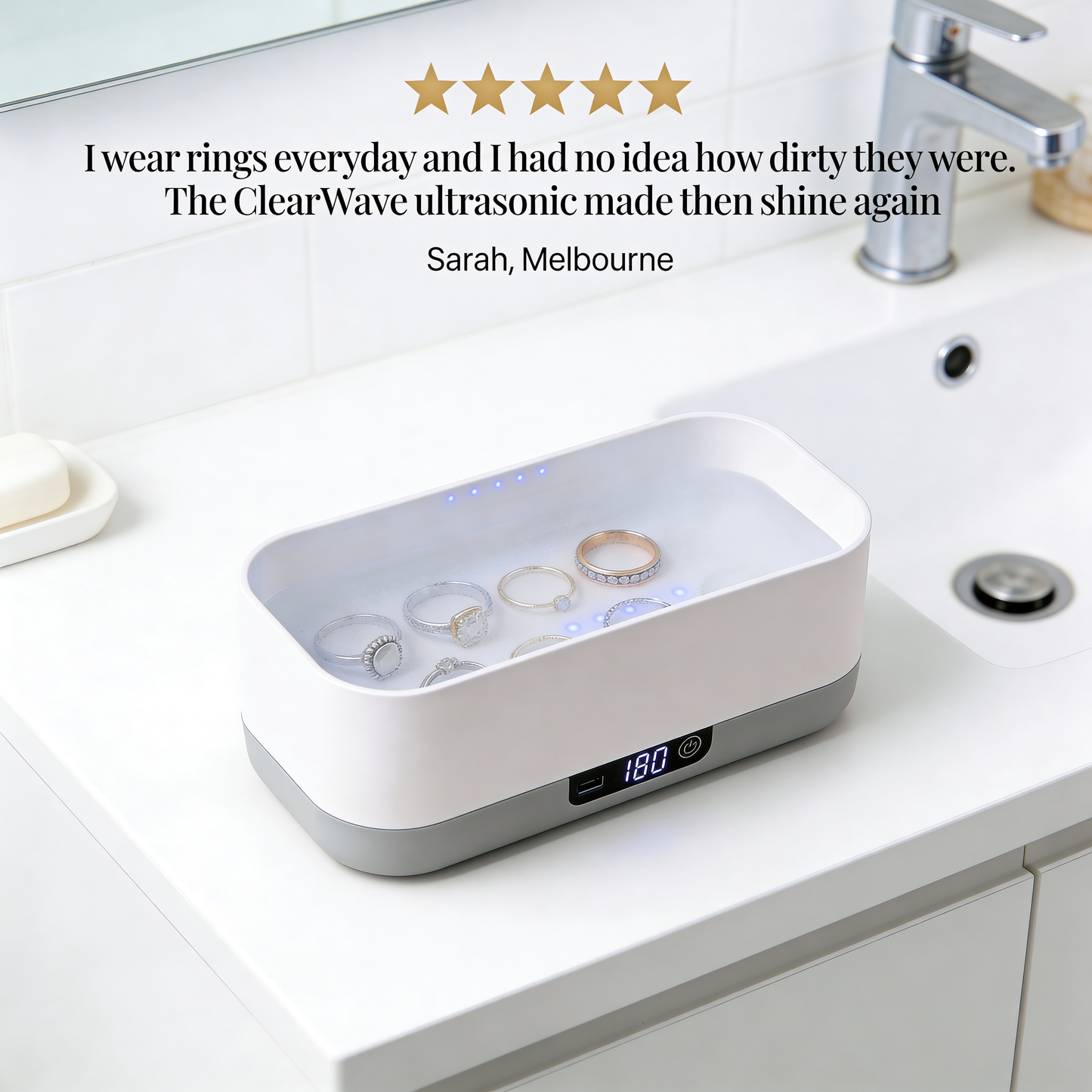 ClearWave™ Ultrasonic Jewellery Cleaner